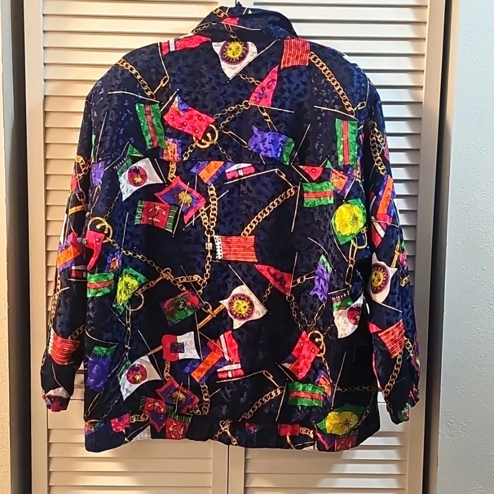 Vintage G. Oberti Silky Bomber Jacket, Size XL - Picture 5 of 11